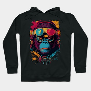 Anime Cyber Ape (Sci-Fi Ape Vintage Retro Future Design Cyberpunk Space Ape) Hoodie